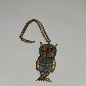 Vintage Owl Pendant Necklace